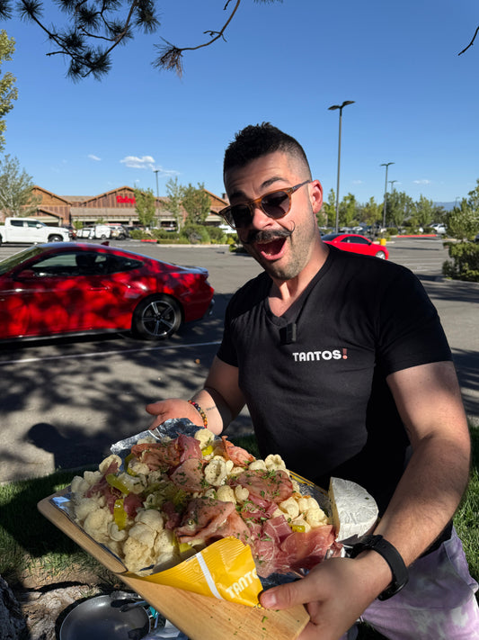 Tantos nachos spread, table view