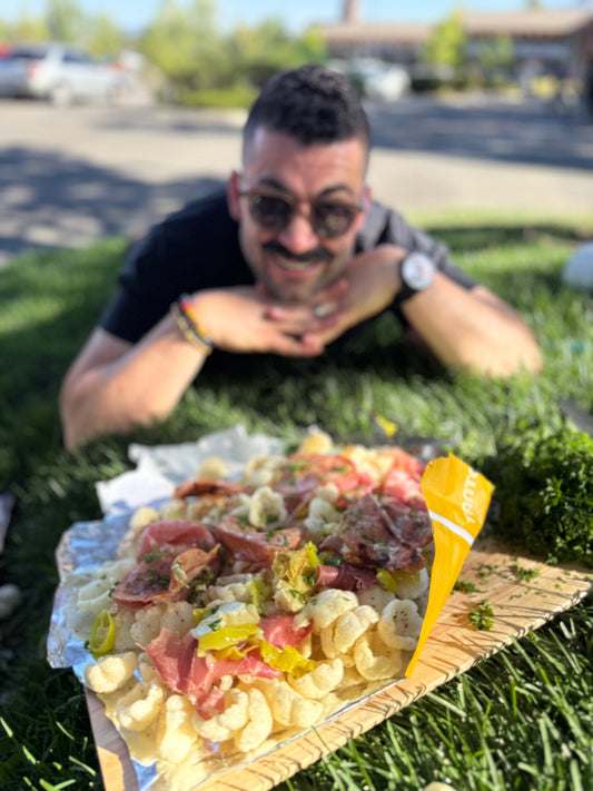 Tan-chos Italian nachos made in a bag of Marinara Tantos